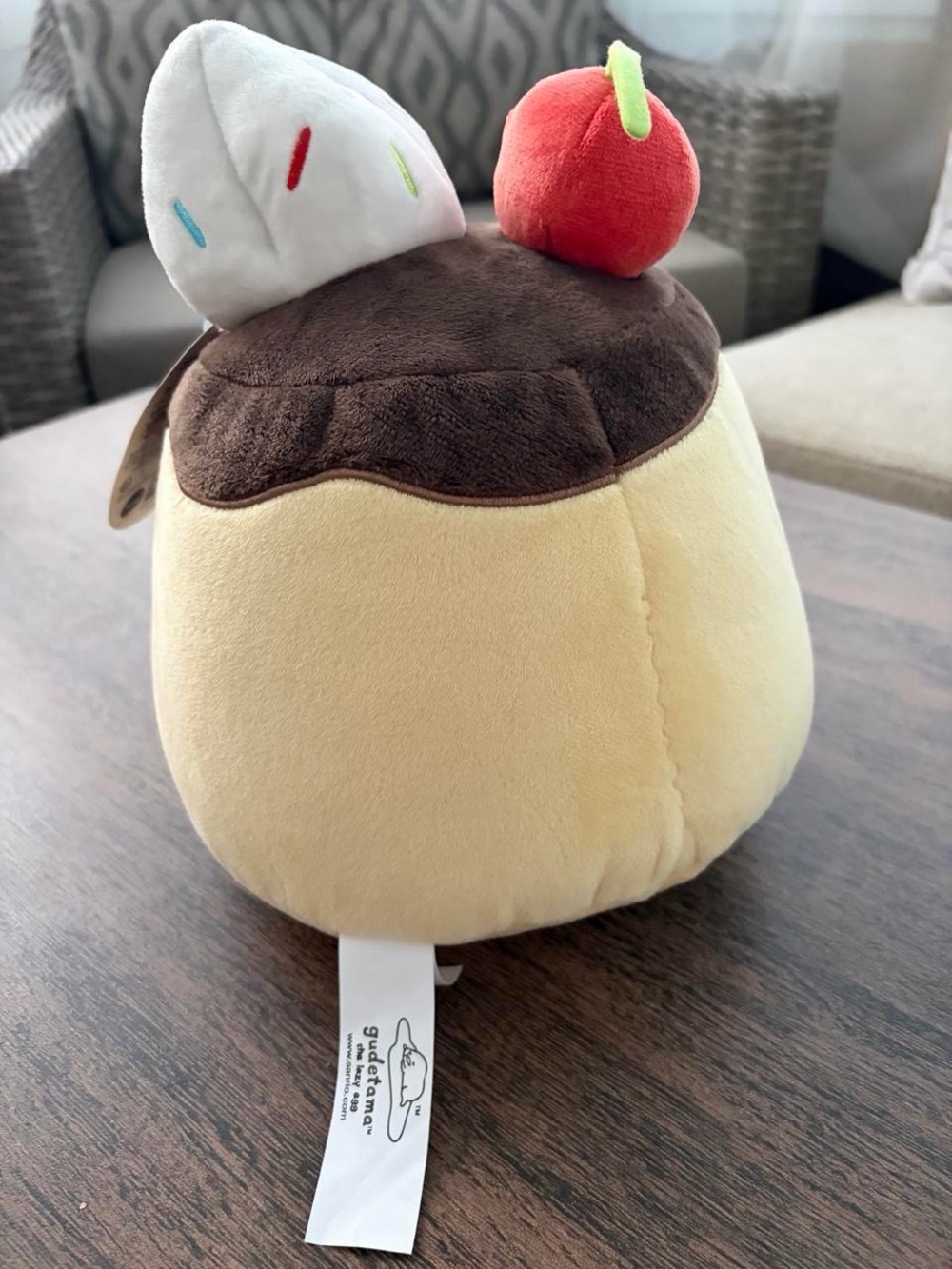 GUND Sanrio Gudetama The Lazy Egg Stuffed Animal, Flan Gudetama Plush Toy - Picture 5 of 7